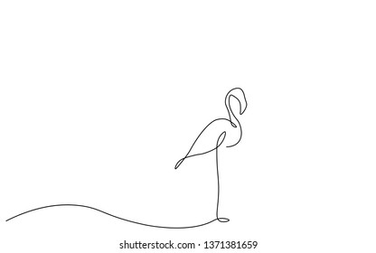 Flamingo silhouette vector illustration