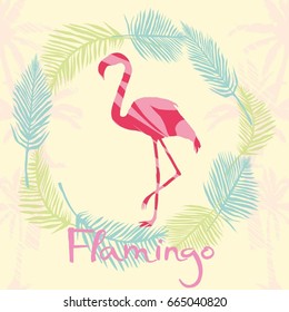 Flamingo silhouette, vector, illustration