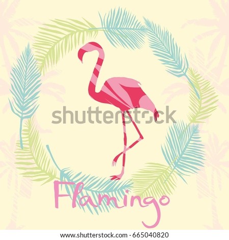 Flamingo silhouette, vector, illustration