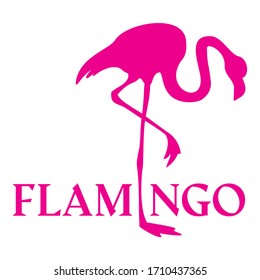 Flamingo silhouette - vector illustration isolated on a white background.