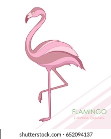 Flamingo. Silhouette of a flamingo. Vector illustration. Logo.