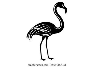 Flamingo Silhouette vector illustration on white background.
