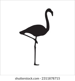 Flamingo Silhouette Vector Illustration, Flamingo silhouettes set isolated on white 