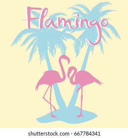 Flamingo silhouette, vector, Illustrator