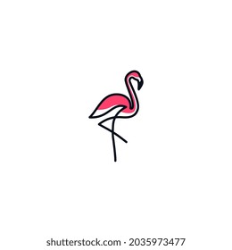 Flamingo simple elegant logo concept design. vector illustration flamingo