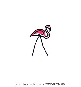 Flamingo simple elegant logo concept design. vector illustration flamingo