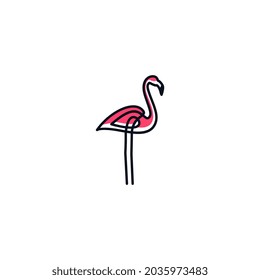 Flamingo simple elegant logo concept design. vector illustration flamingo