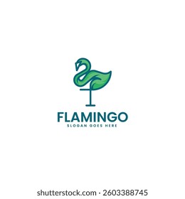 Flamingo Simple Mascot Logo Template
