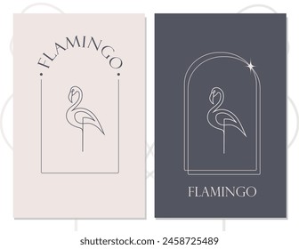 flamingo simple modern logo design