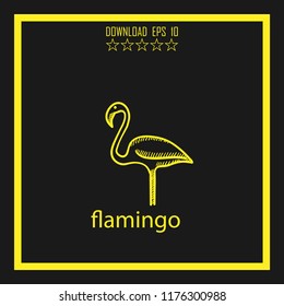 flamingo  sketch vector icon