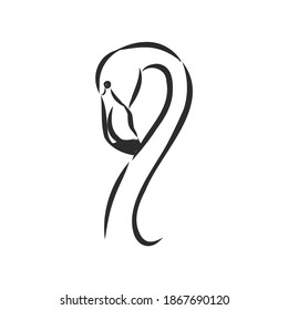 Flamingo Skizze, Vektorgrafik. Flamingo-Vektorgrafik