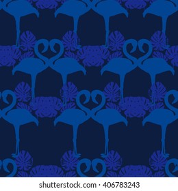 flamingo sketch vector illustration seamless. Textile design 