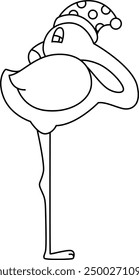 Flamingo Sleeping Nightcap Vector de animales Ilustración de arte gráfico