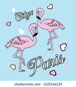 Flamingo Slogan vector graphic illustration