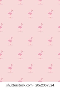 Flamingo small scaled regular vector seamless pattern. Boho bird phone wallpaper. Pink neutral screen background.