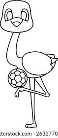 Flamingo jugador de fútbol Fútbol Animal Vector Ilustración de arte gráfico