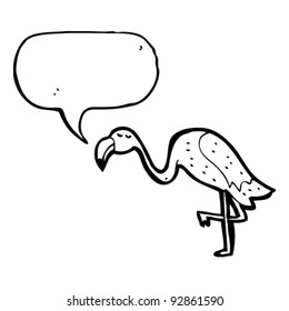 flamingo with speech bubble