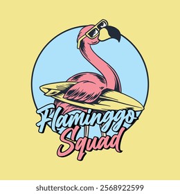 Flamingo squad vector art illustration, T shirt design