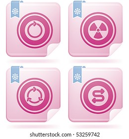 Flamingo Square 2D Icons Set: Abstract