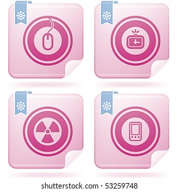 Flamingo Square 2D Icons Set: Abstract