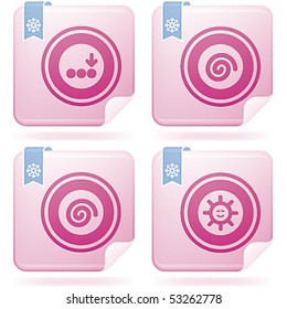 Flamingo Square 2D Icons Set: Abstract