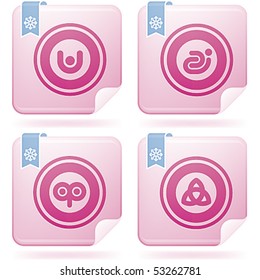 Flamingo Square 2D Icons Set: Abstract