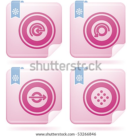 Flamingo Square 2D Icons Set: Abstract