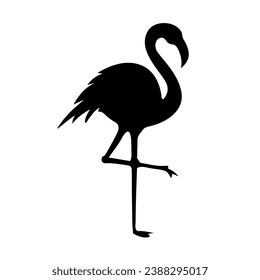 Flamingo de pie con un diseño de una pierna