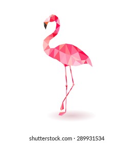 Flamingo stylized triangle polygonal model