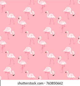 Flamingo Summer, Graphic Background, Exotic Floral Invitation, Flyer or Card.