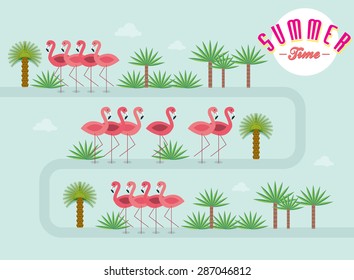flamingo / summertime vector/illustration