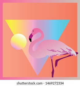 flamingo sunset gradient future background