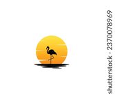 Flamingo and sunset vector graphics