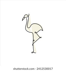 flamingo, swan , one line art illustration, colorful , logo, continuous line art, symbol, birds , animals, colorful line art,