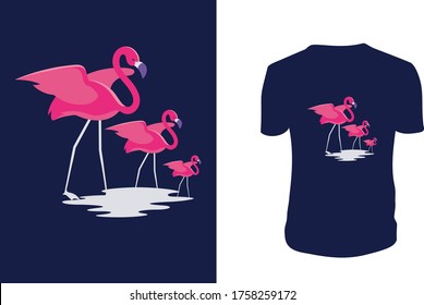 Flamingo T shirt, Flamingo, Flamingo Vector Template.