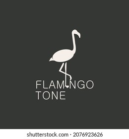 Flamingo tone logo. Creative concept for music business logo. Vector illustration design template