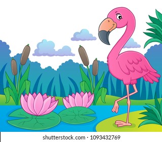 Flamingo topic image 5 - eps10 vector illustration.