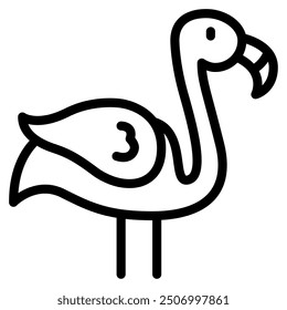 Flamingo tropical holiday icon illustration