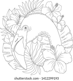 free exotic flowers coloring pages