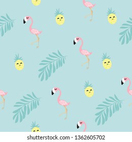 flamingo tropical seamless pattern