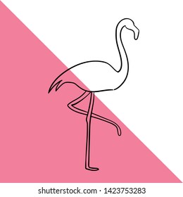 Flamingo tropics. Amigo. Vector illustration. Animal tropical.