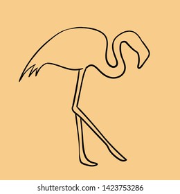 Flamingo tropics. Amigo. Vector illustration. Animal tropical.