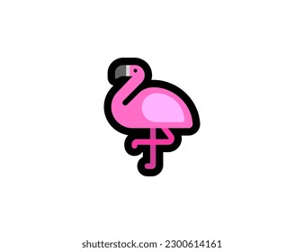 Flamingo vector icon. Flamingo emoji illustration. Isolated flamingo vector emoticon