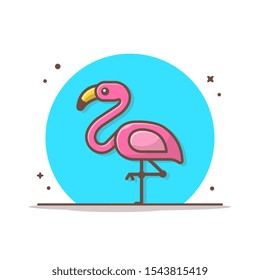 Flamingo Vector Icon Illustration. Beautiful Flamingo, Animal Icon Concept White Isolated. Flat Cartoon Style Suitable for Web Landing Page, Banner, Sticker, Background
