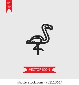Flamingo vector icon, illustration symbol
