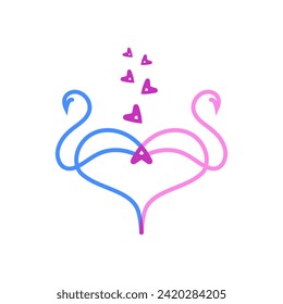 Icono vectorial Flamingo amor vectorial valentina