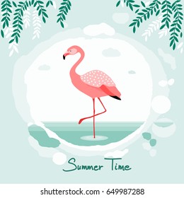 Flamingo, vector illustration