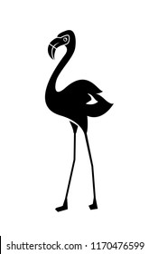 Flamingo vector illustration isolated on white background.