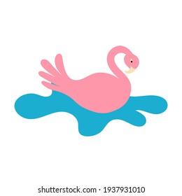 Flamingo vector illustration isolated on white background.