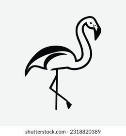 flamingo vector illustration isolated on white background.